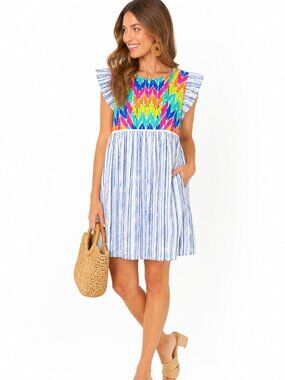 sachin and babi light blue dress Ella Embroidered Dress